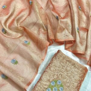 Fancy Embrodiary Tissue Saree