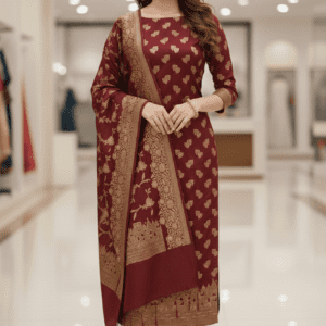 Pure Banarasi Ghat Silk Suit with Dupatta