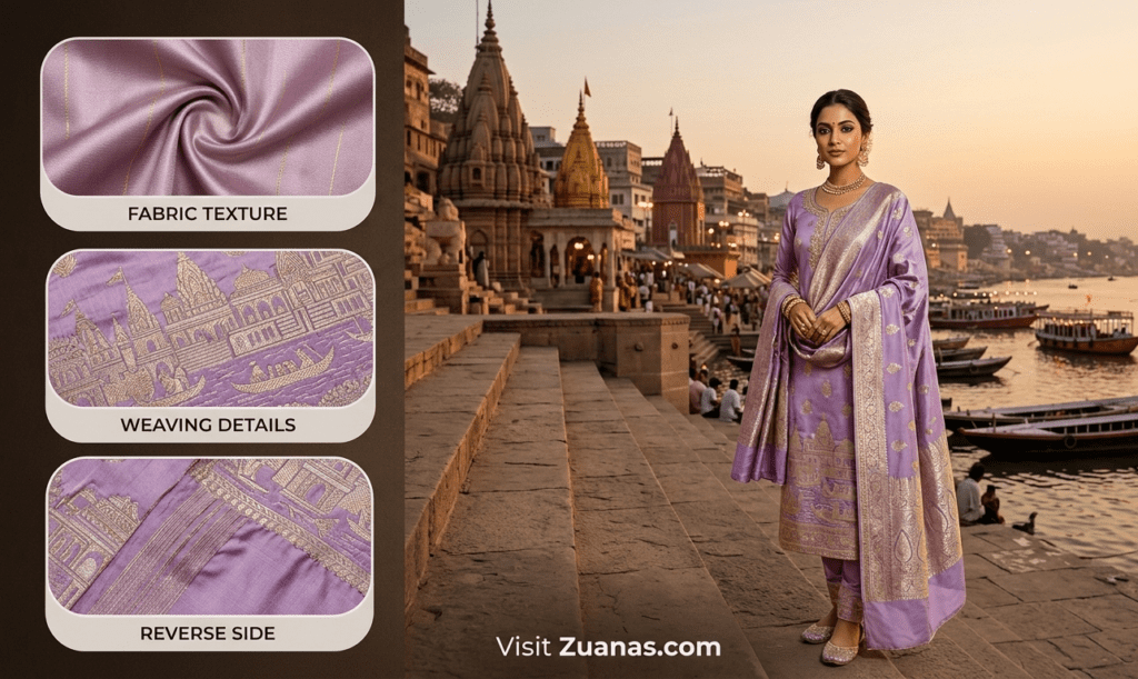 3 Tips to Identify an Original Banarasi Ghat Silk Suit